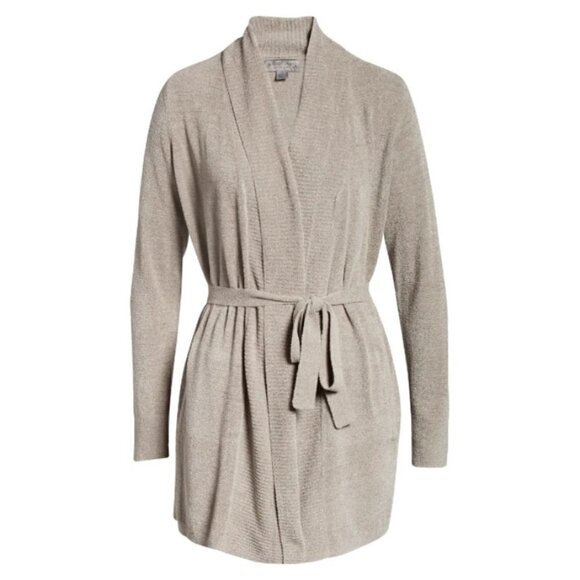 💕BAREFOOT DREAMS💕 CozyChic Drape Rib Cardigan Ultra Lite Beach Rock XL - Picture 8 of 15